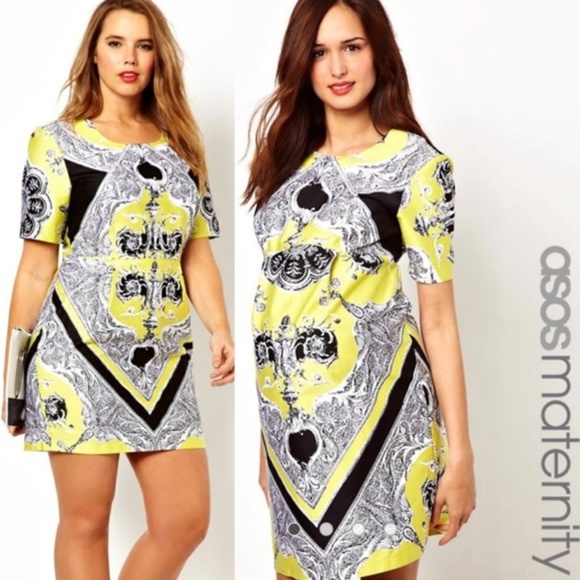 ASOS Blocked Scarf Print Dress - Picture 3 of 8